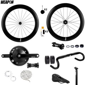 WEAPON Alloy AERO Single-speed Fixed gear Groupset - 4.5KG_Silver Drop bar -A70_2025