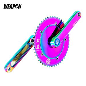Alternative view of WEAPON D24 Disc Track Crankset (BCD144 | Oilslick| 840g)
